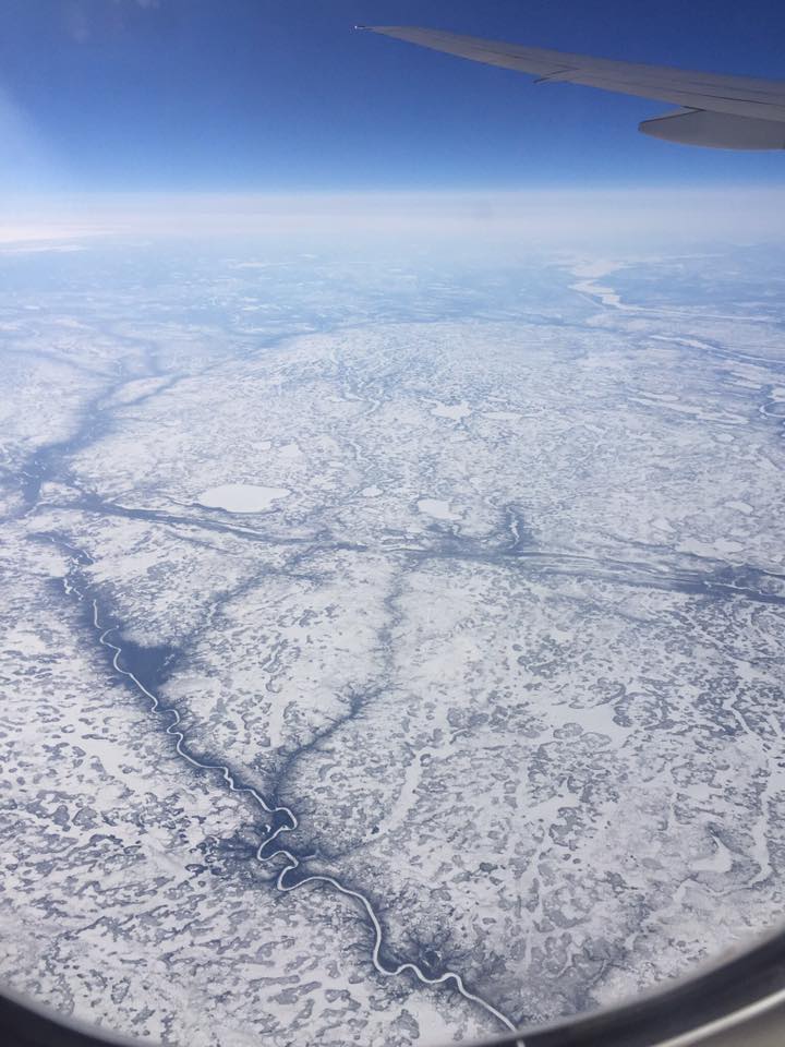 Foto de quando passamos por cima do Canadá, lindo demais!